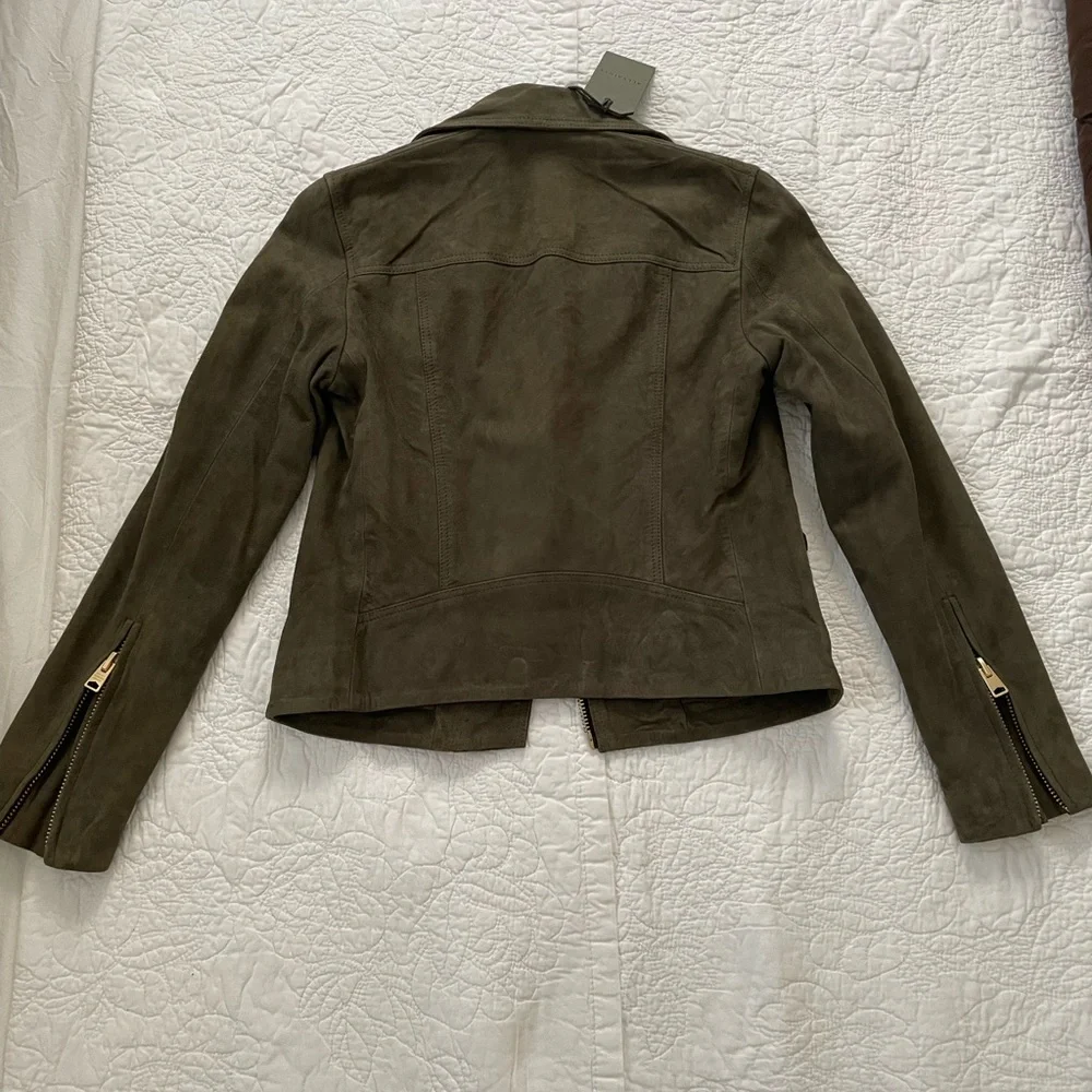 ALLSAINTS Suede Dalby Biker Leather Jacket Brand anew with Tags, US Size 4 - Picture 7 of 9